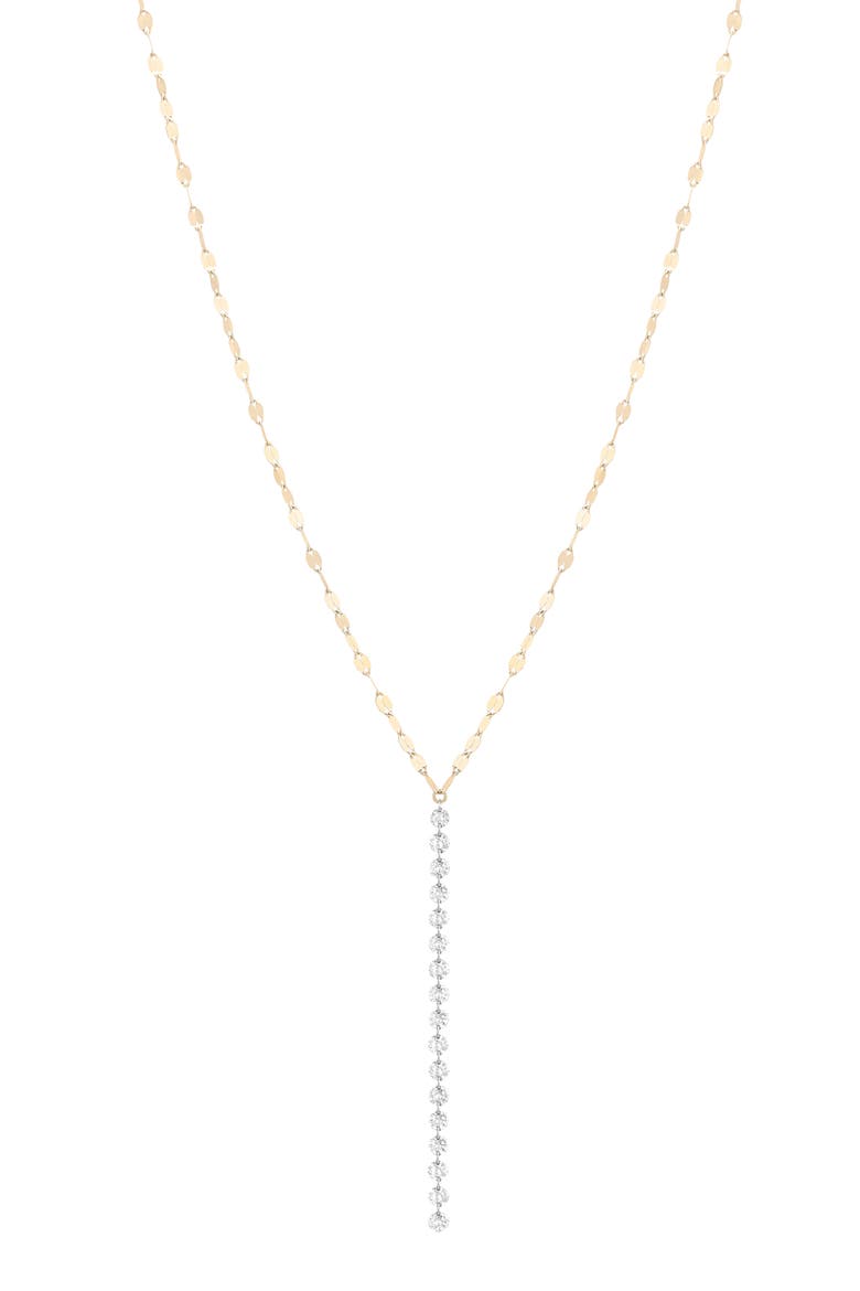 14K Gold Floating Diamond Lariat Necklace, Main, color, 14K YELLOW GOLD