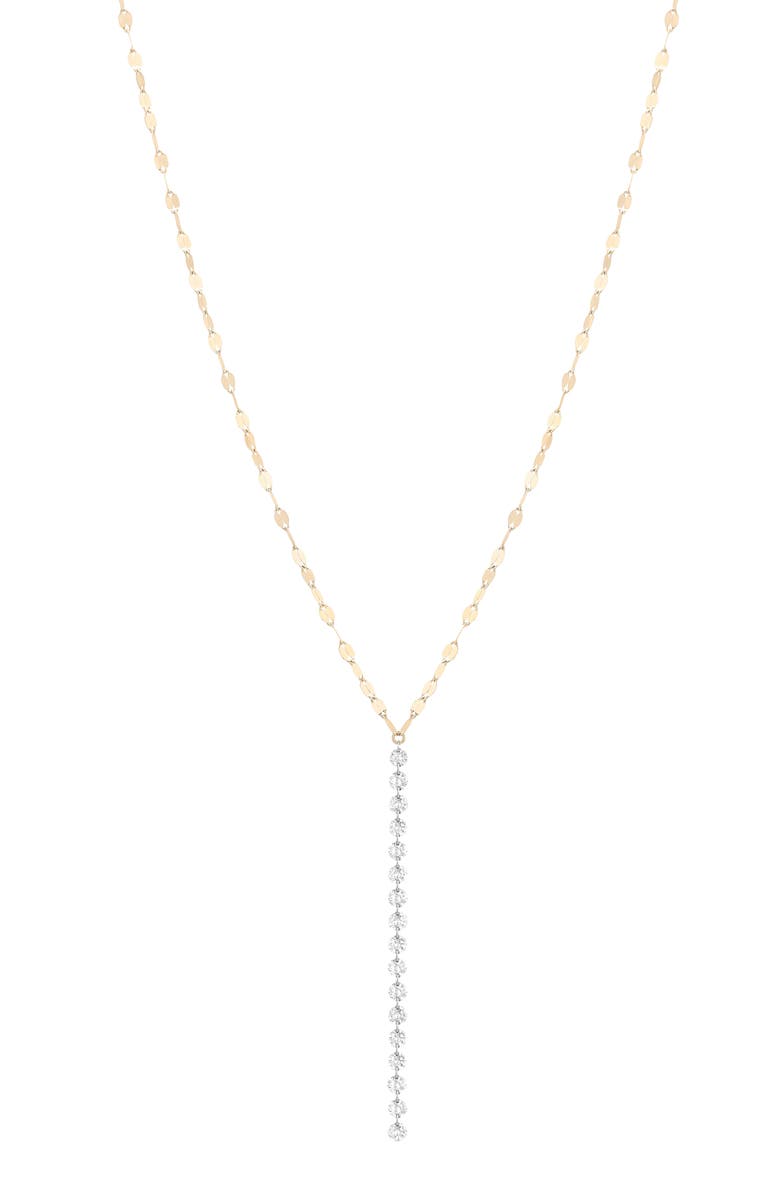 LANA 14K Gold Floating Diamond Lariat Necklace, Main, color, 14K Yellow Gold