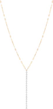 LANA 14K Gold Floating Diamond Lariat Necklace