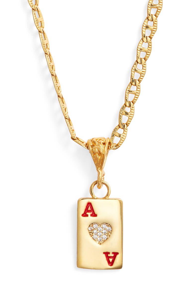 VIDAKUSH Ace of Hearts Necklace, Main, color, Gold