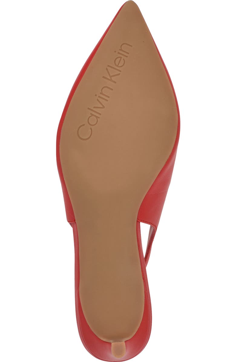 Calvin Klein Dainty Kitten Heel Pointed Toe Slingback Pump, Alternate, color, Red