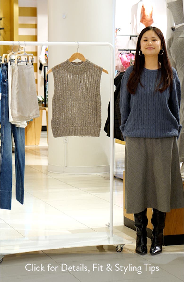 Metallic Open Stitch Sweater Vest, sales video thumbnail