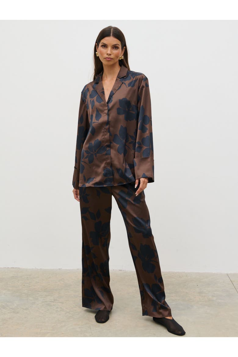 Bobbi Relaxed Printed Shirt, Alternate, color, Brown