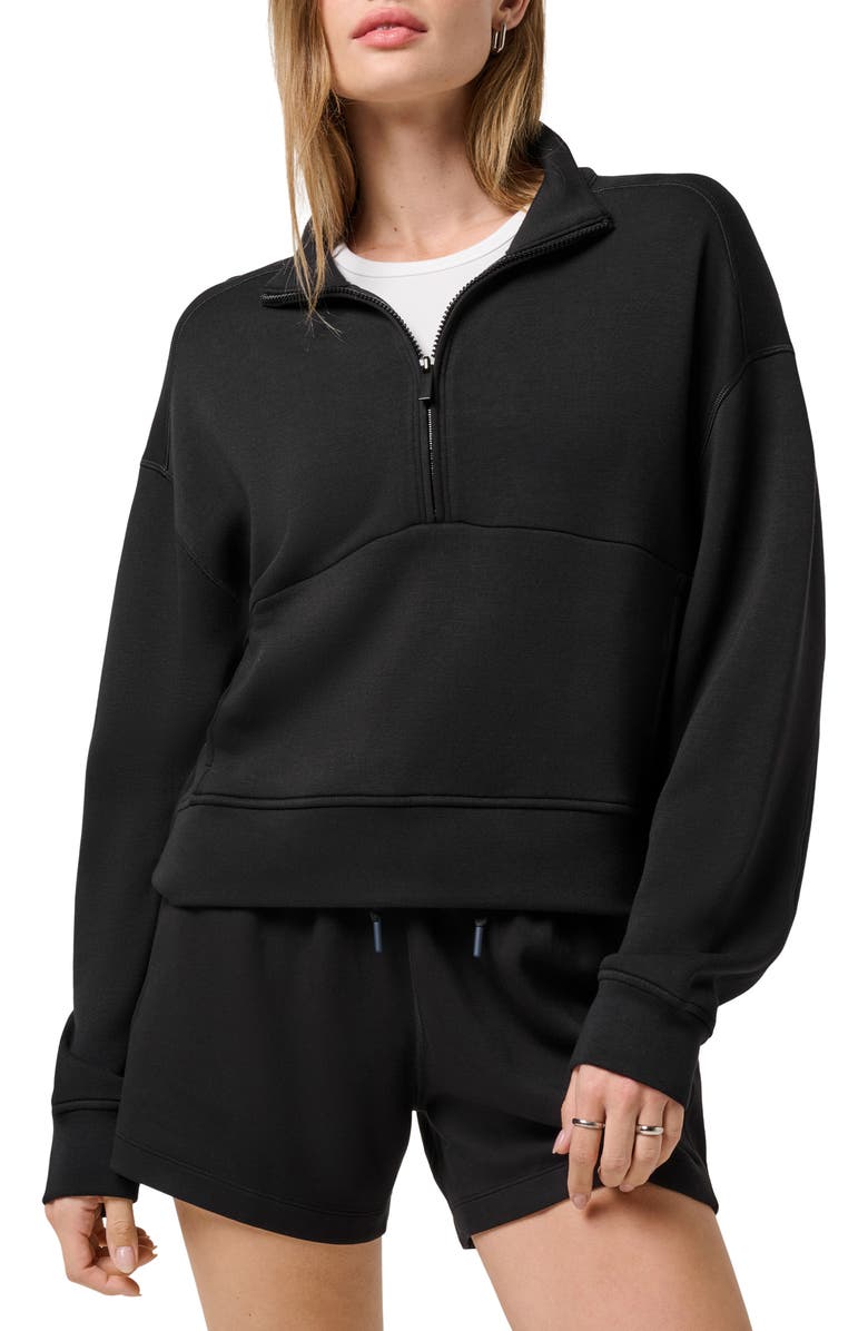 TravisMathew Skyloft Soft Half Zip Sweatshirt, Main, color, Black