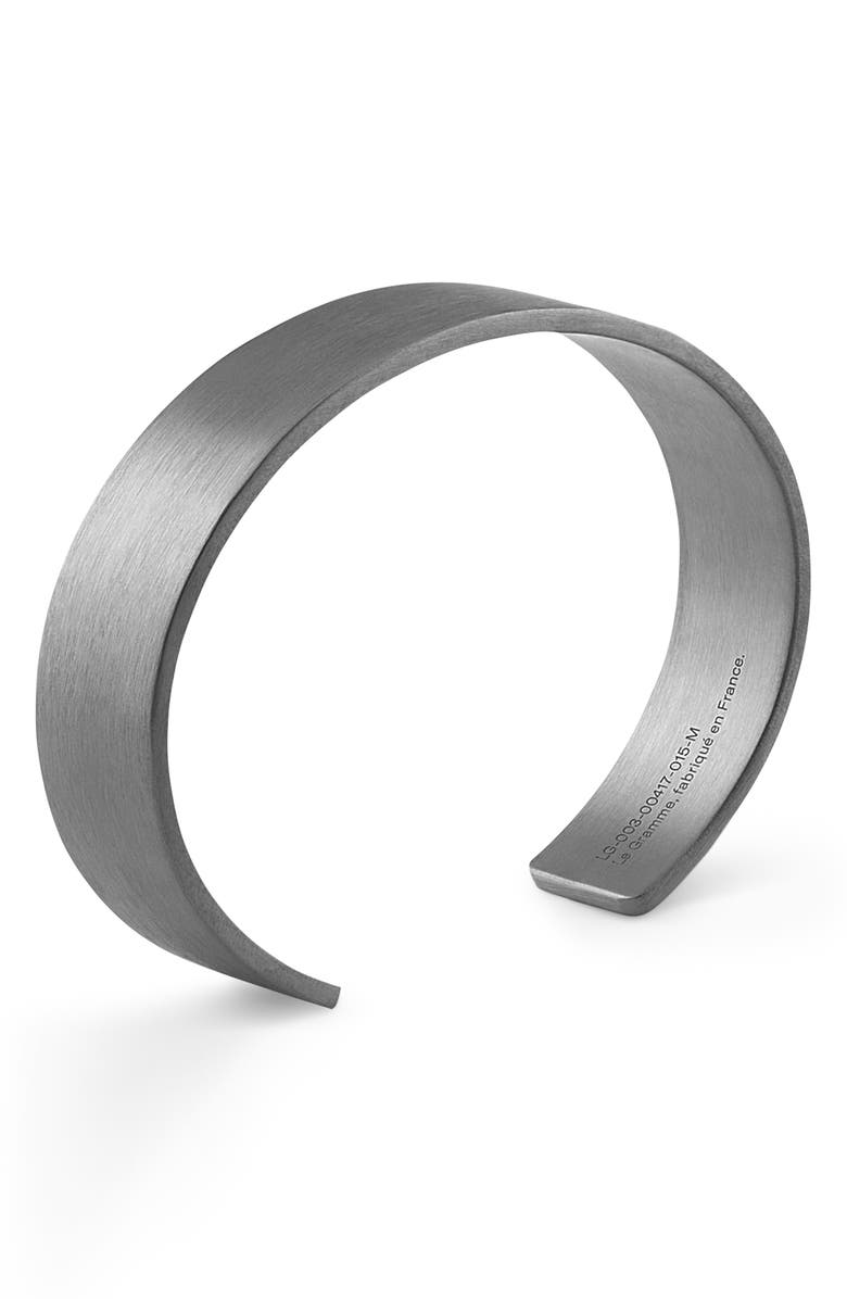 le gramme Men's 41G Brushed Sterling Silver Ribbon Cuff Bracelet, Alternate, color, 