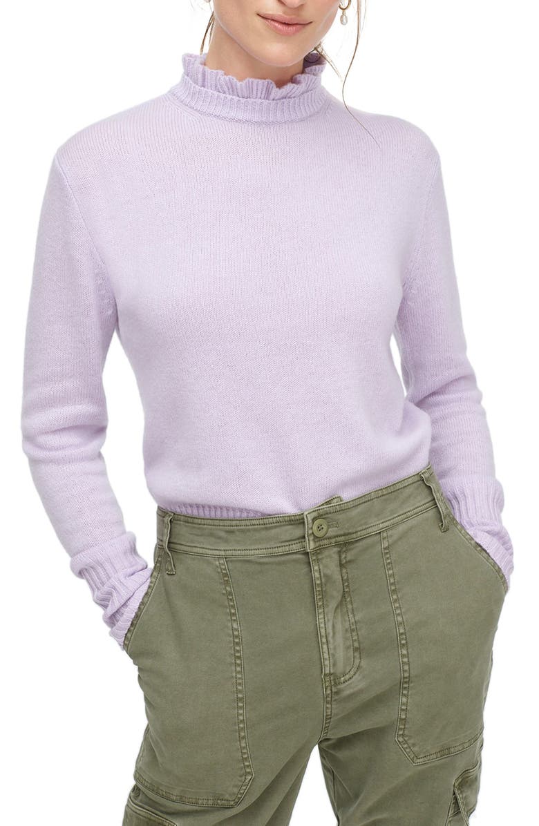 J.Crew Ruffle Neck Sweater, Main, color, 