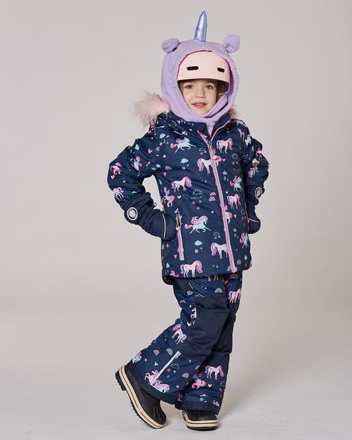 Deux Par Deux Two-piece Play Snowsuit Unicorn In Blue