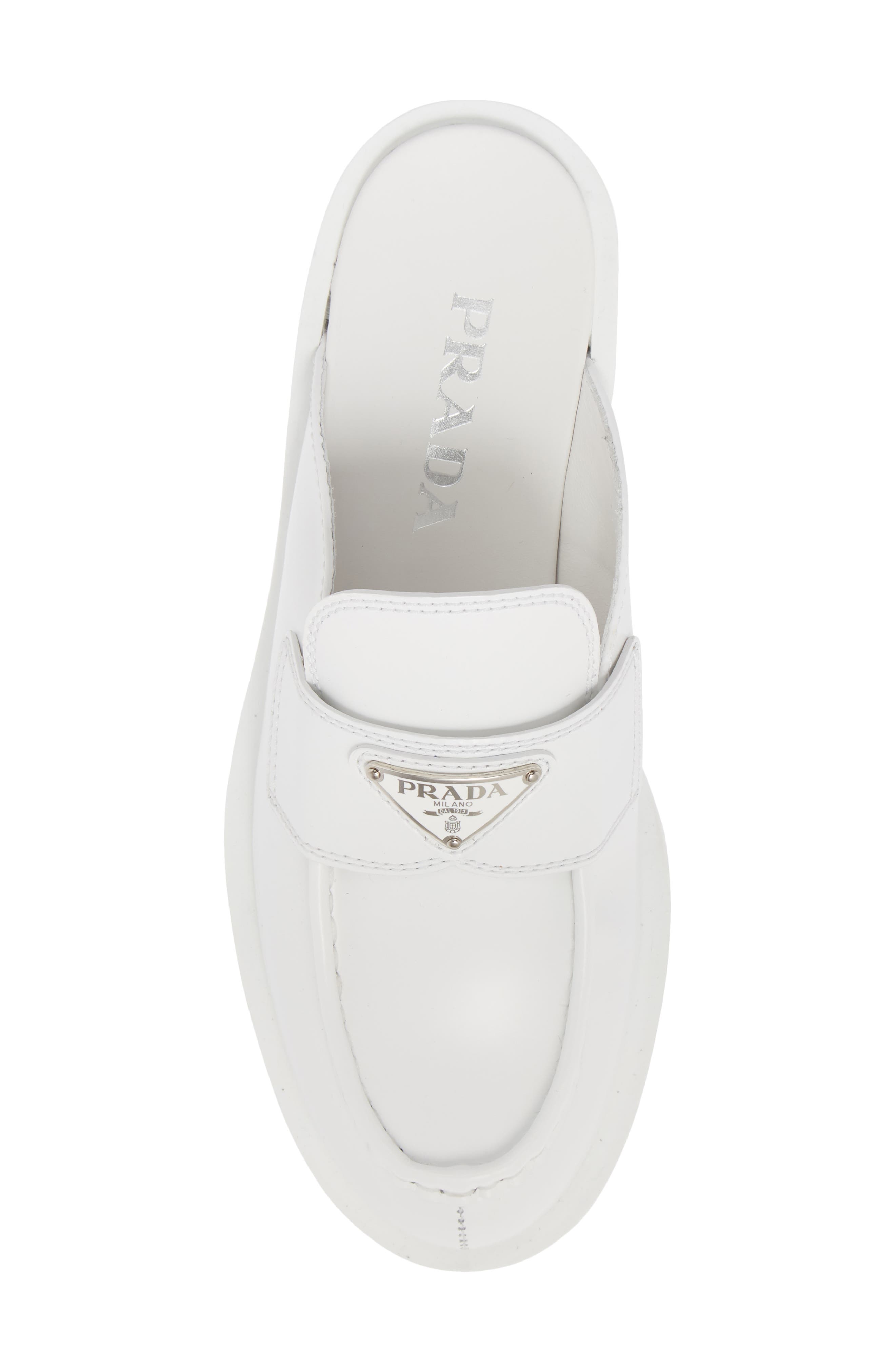 Logo Platform Loafer Mule, Alternate, color, BIANCO
