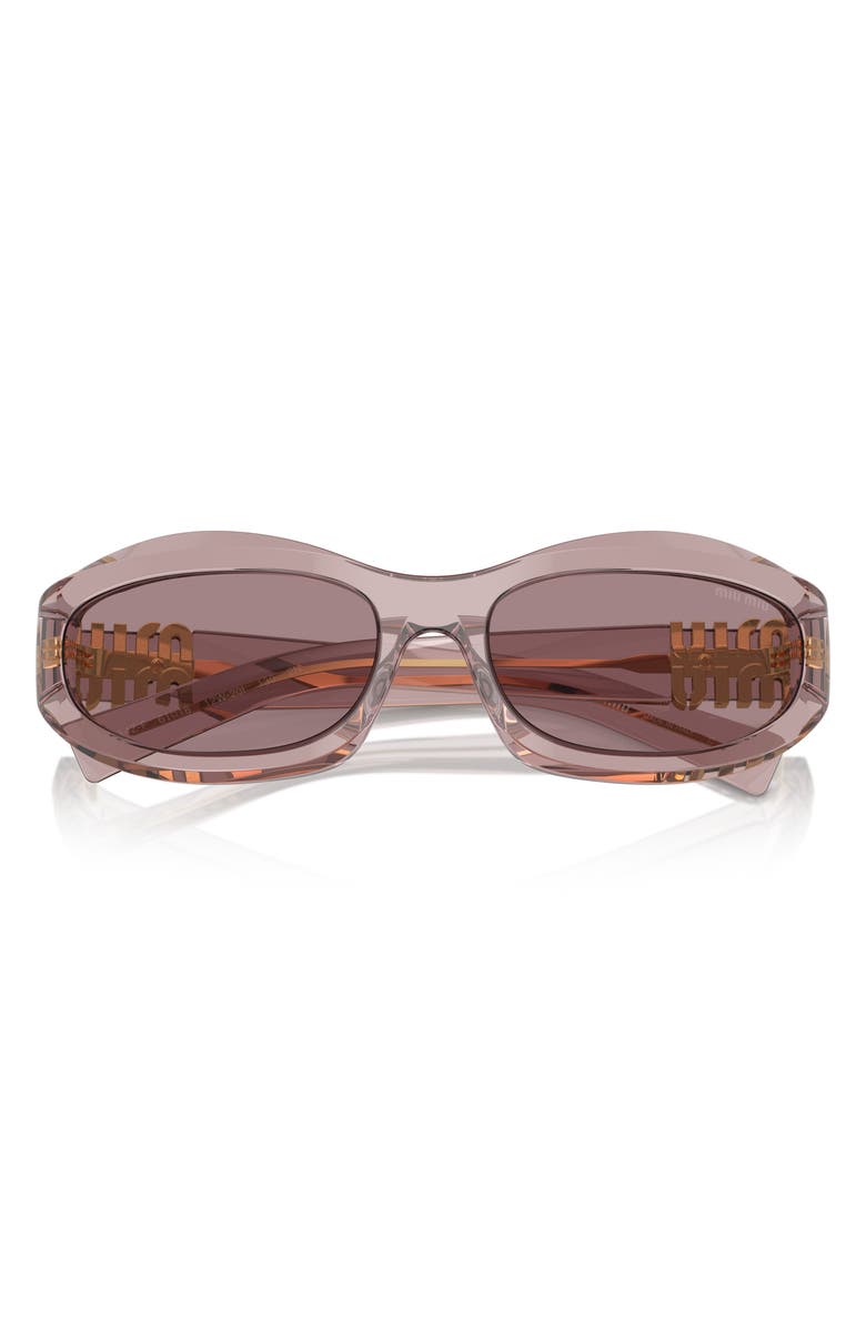 Miu Miu 61mm Oval Sunglasses, Main, color, Brown