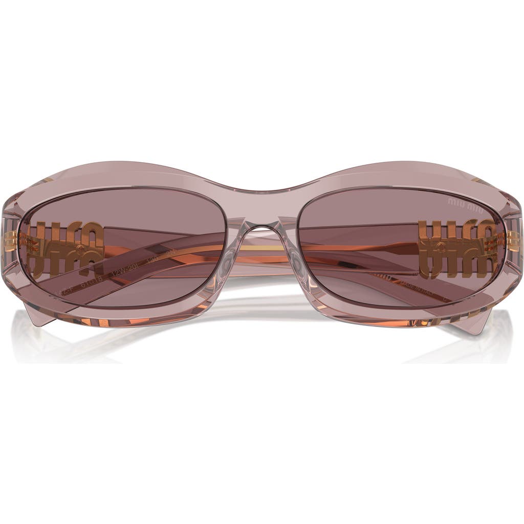Miu Miu 61mm Oval Sunglasses In Brown