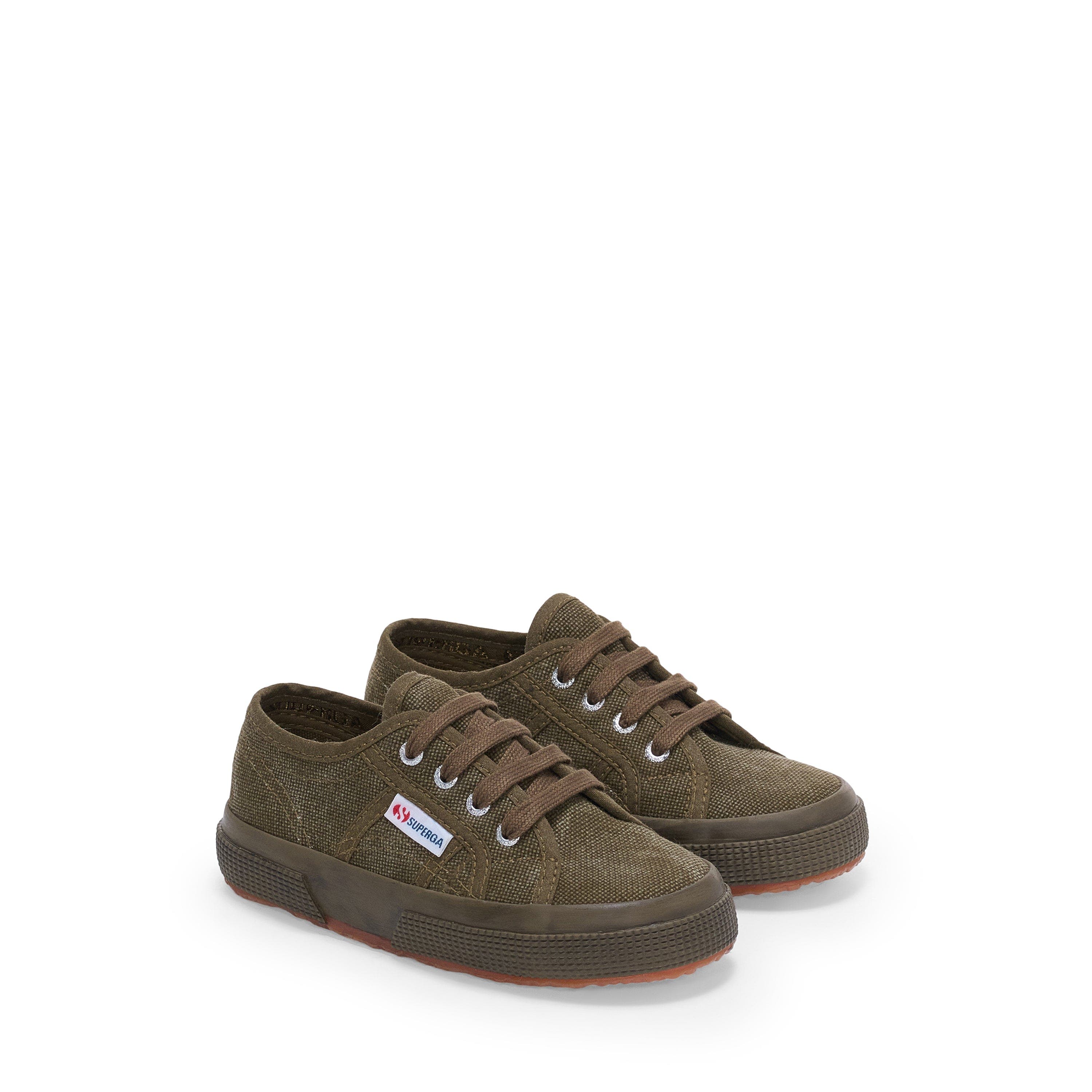 Superga 2750 Kids Cotton Stone Wash, Alternate, color, Full Green Dark Olive Washed