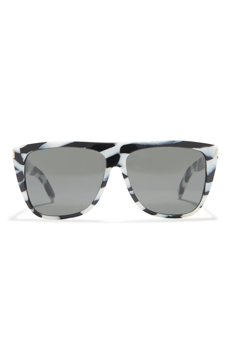 59mm Square Rectangle Sunglasses, Main, color, BLACK BLACK GREY/GRY