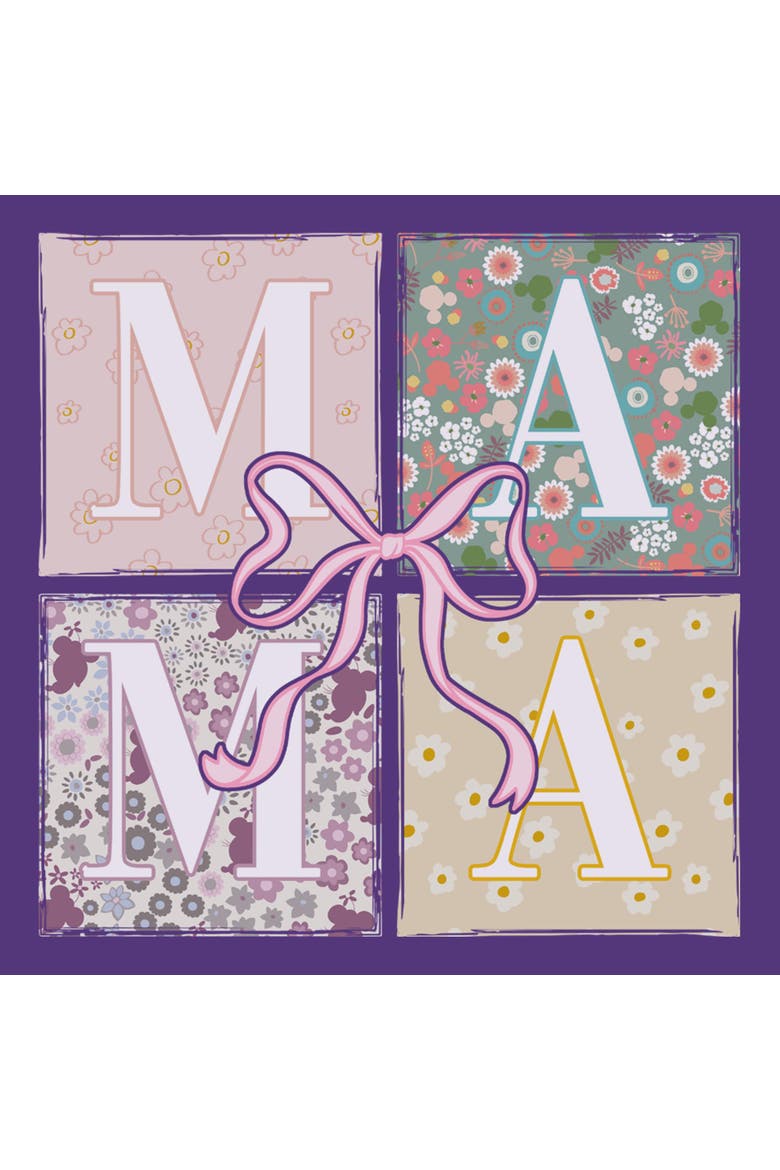Men's Mickey & Friends Box Patterns Mama Bow  Graphic T-Shirt, Alternate, color, Purple