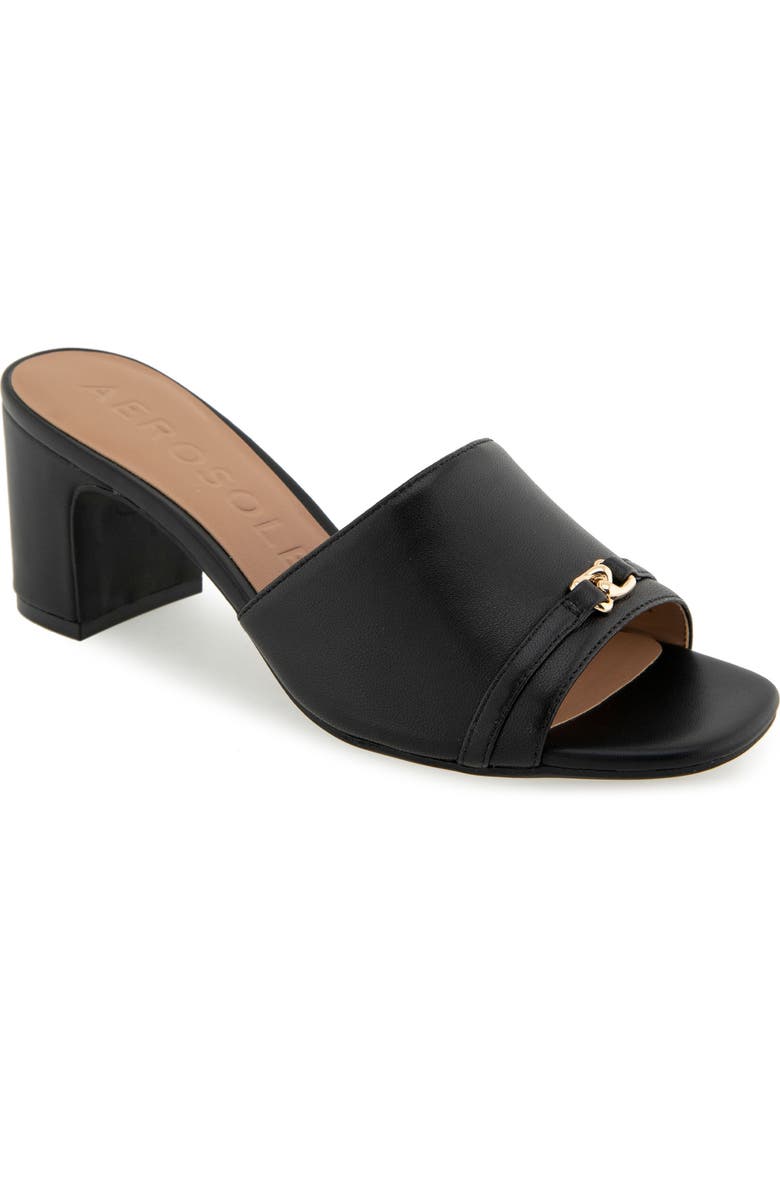 Aerosoles Gela Slide Sandal, Main, color, Black Leather