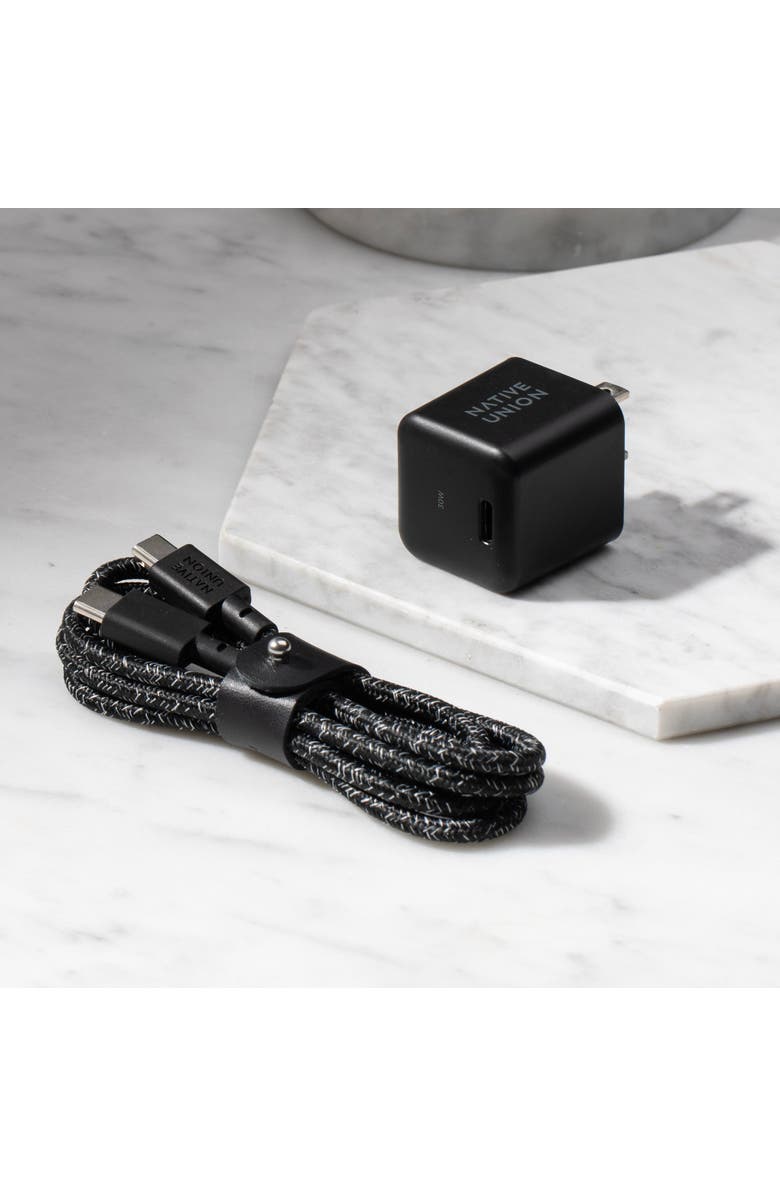 Native Union Fast GaN Charger with Cable, Alternate, color, Black