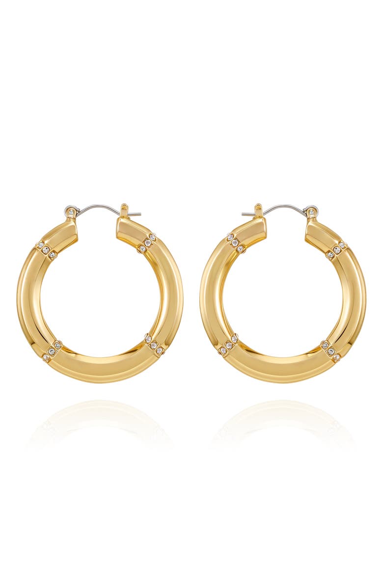 Vince Camuto Tube Hoop Earrings, Alternate, color, Gold