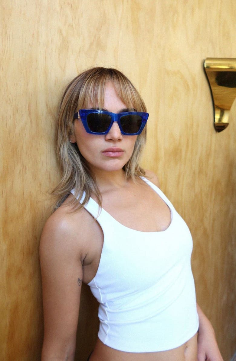 INDY Uptown Square Polarized Sunglasses, Alternate, color, Blue