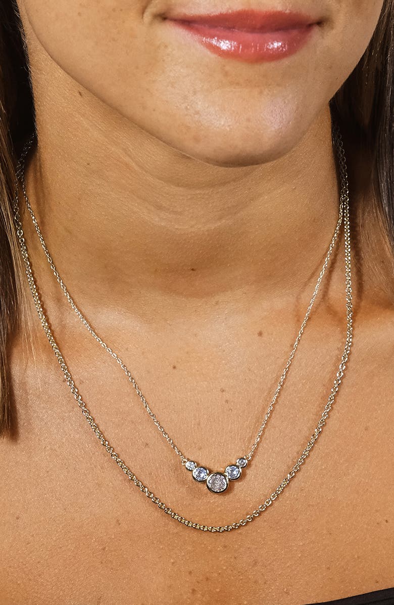 Sterling Forever Eileen Layered Necklace, Alternate, color, Silver