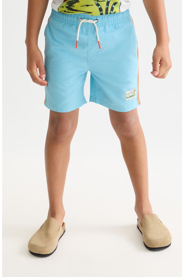 Kids' Midlength Magic Swim Trunks, Alternate, color, SUNS MILKY BLUE