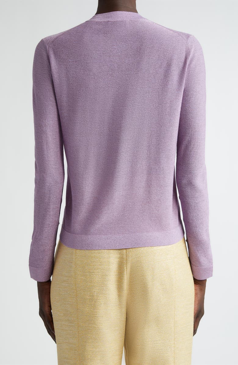 St. John Collection Metallic Reverse Jersey Cardigan, Alternate, color, 