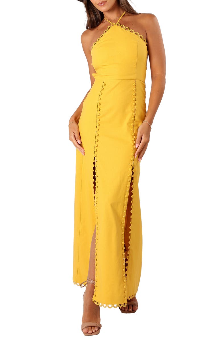 Petal & Pup Zola Halter Maxi Dress, Main, color, 