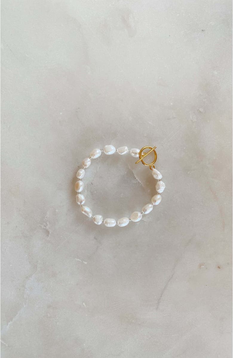 Untamed Petals Parnell Pearl Bracelet, Main, color, Pearl