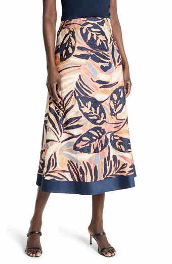 NIC+ZOE Terracotta Garden Cotton Midi Skirt