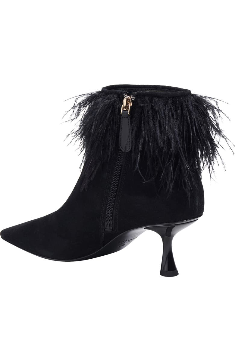 Kate Spade New York marabou pointed toe bootie, Alternate, color, Black