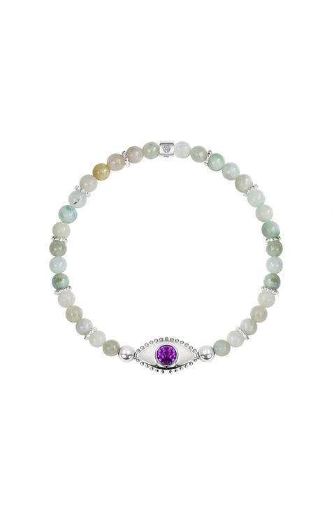 Prosperity Magnet - Jade Amethyst Evil Eye Charm Bracelet