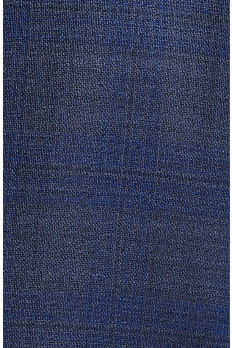 Capri Trim Fit Dark Blue & Grey Plaid Wool Sport Coat, Alternate, color, DARK BLUE/ GREY