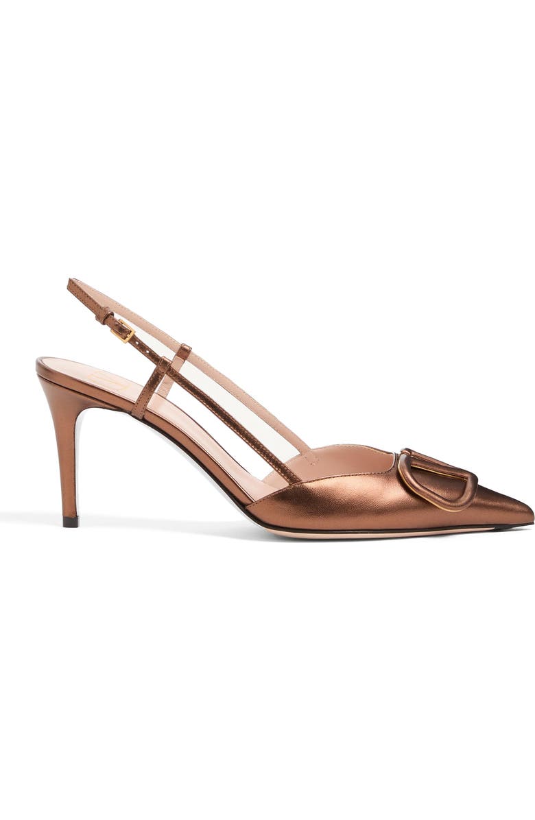 Valentino Garavani VLOGO Signature Metallic Slingback Pump, Alternate, color, Bronze