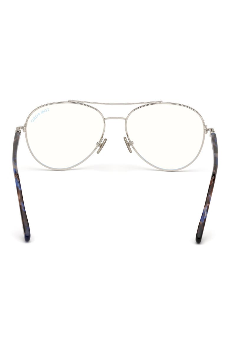 55mm Blue Light Blocking Glasses, Alternate, color, SHINY PALLADIUM/ BLUE HAVANA