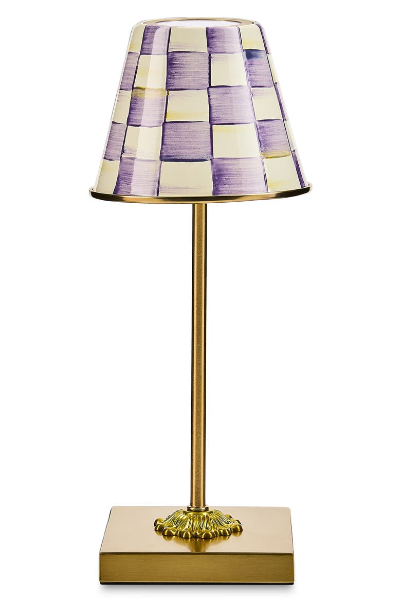 Violet Check LED Rechargeable Cafe Table Lamp, Main, color, VIOLET