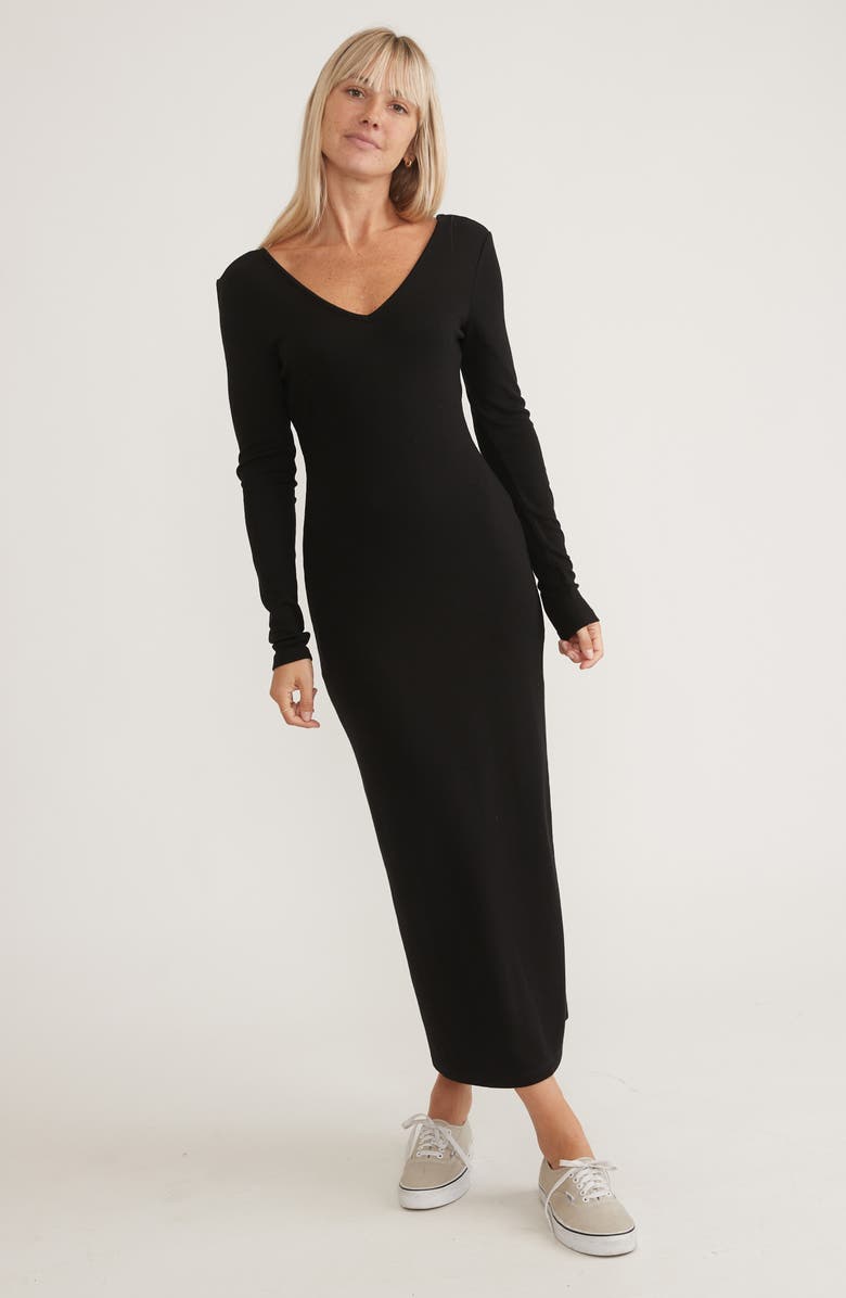 Marine Layer Lexi Long Sleeve V-Neck Dress, Alternate, color, 