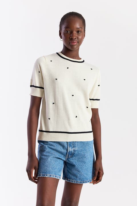 Mini Heart Embroidered Top