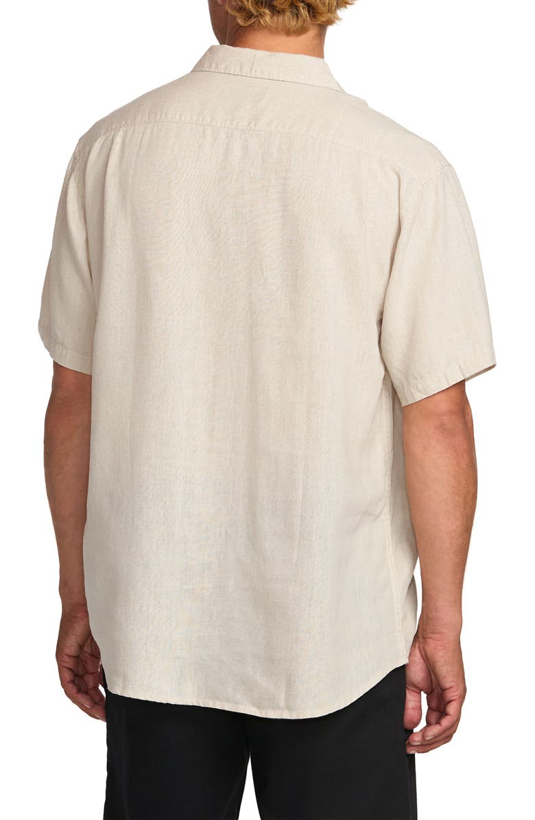 Billabong Cordoba Floral Short Sleeve Linen Blend Button-Up Shirt, Alternate, color, 