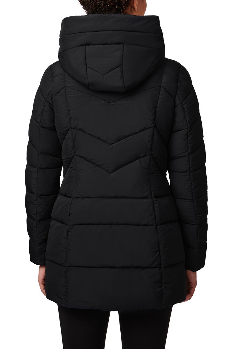 Hooded Water Resistant Puffer Jacket, Alternate, color, BLACK
