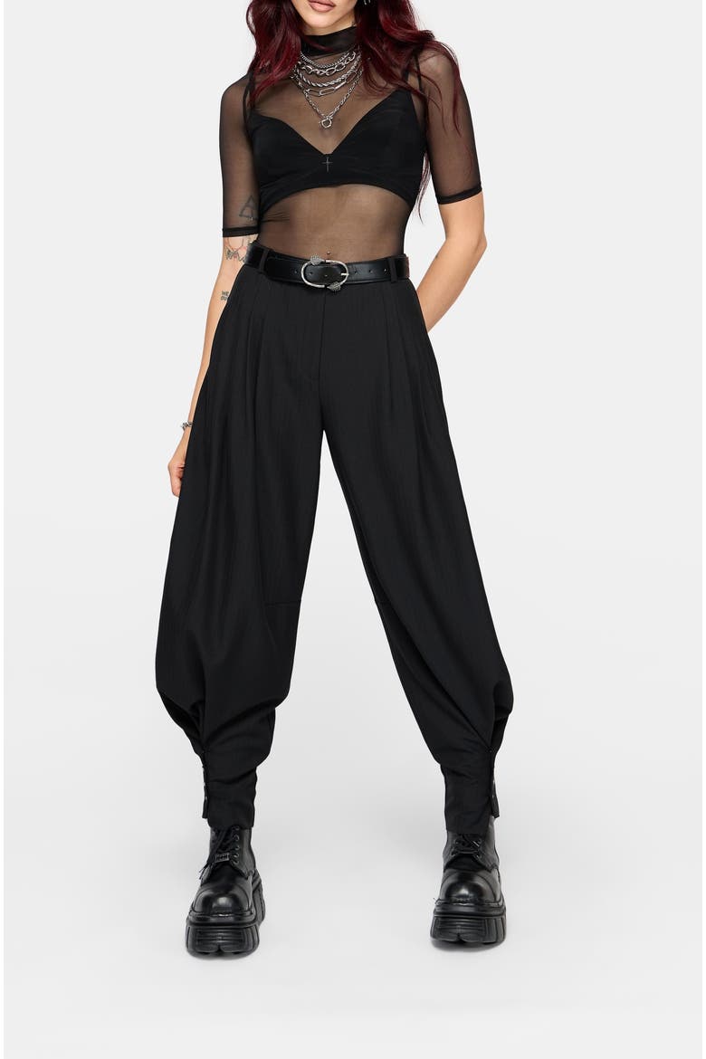 Quinn Pleated Balloon Trouser, Alternate, color, Black