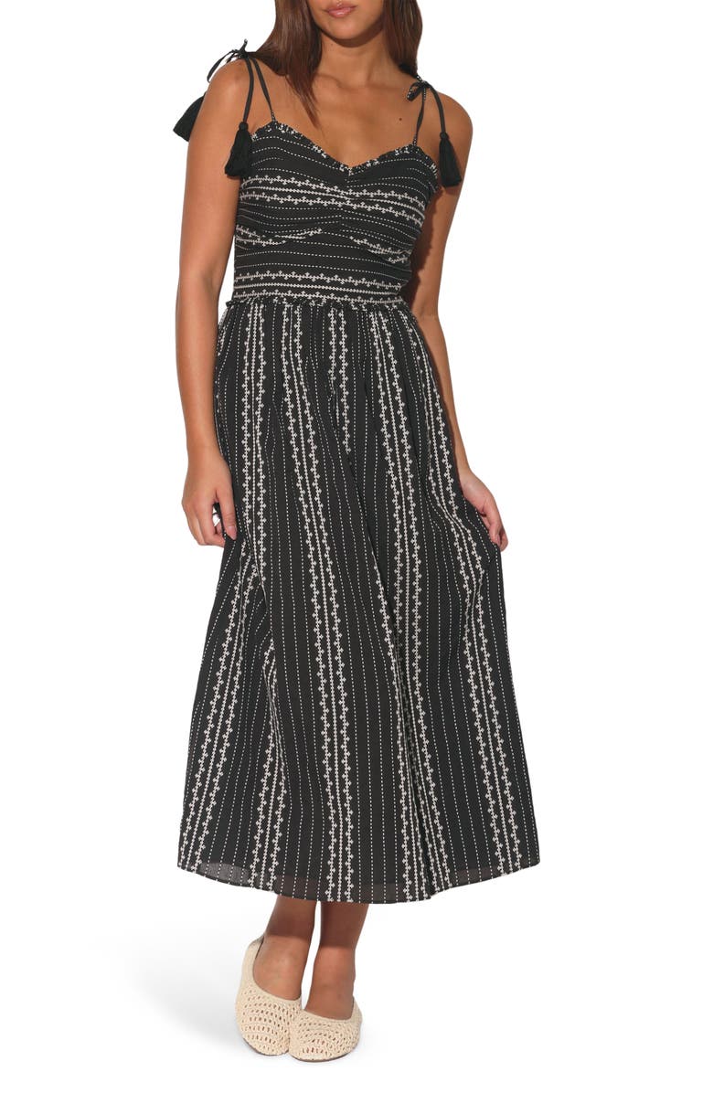 Walter Baker Carrie Tie Strap Embroidered Cotton Sundress, Main, color, Bonita Embroidery