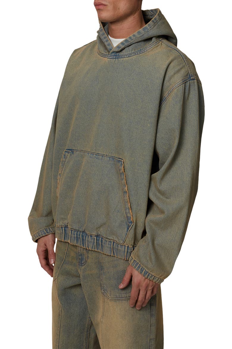 Oversized Denim Pullover Hood, Alternate, color, Blue