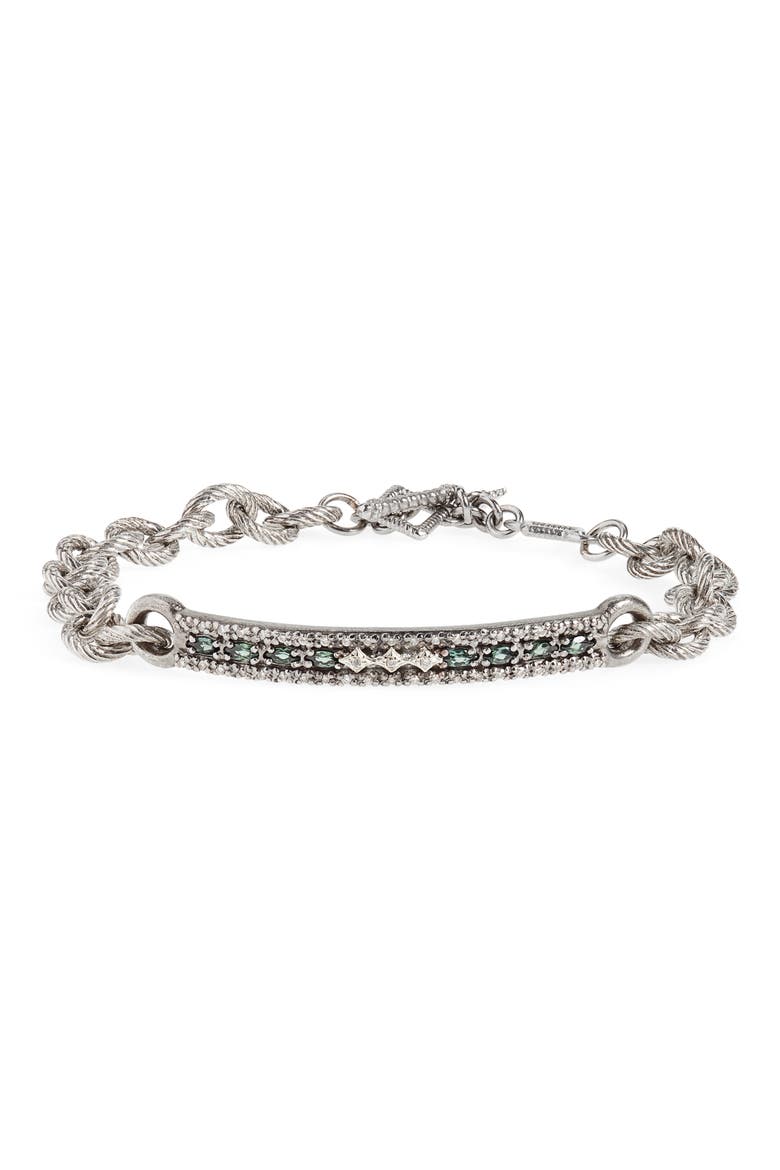 Old World Diamond & Tourmaline Bracelet, Main, color, DIAMOND/ GOLD/ SILVER