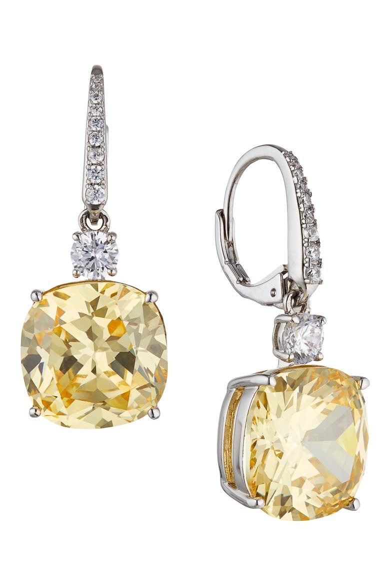 Soleil Leverback Drop Earrings, Main, color, RHODIUM