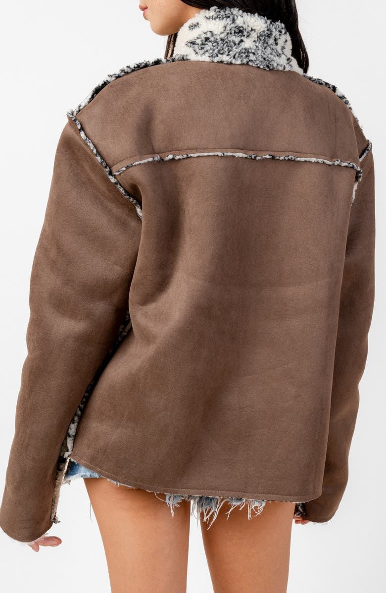 Beivy Reversible Faux Shearling Jacket, Alternate, color, Chocolate