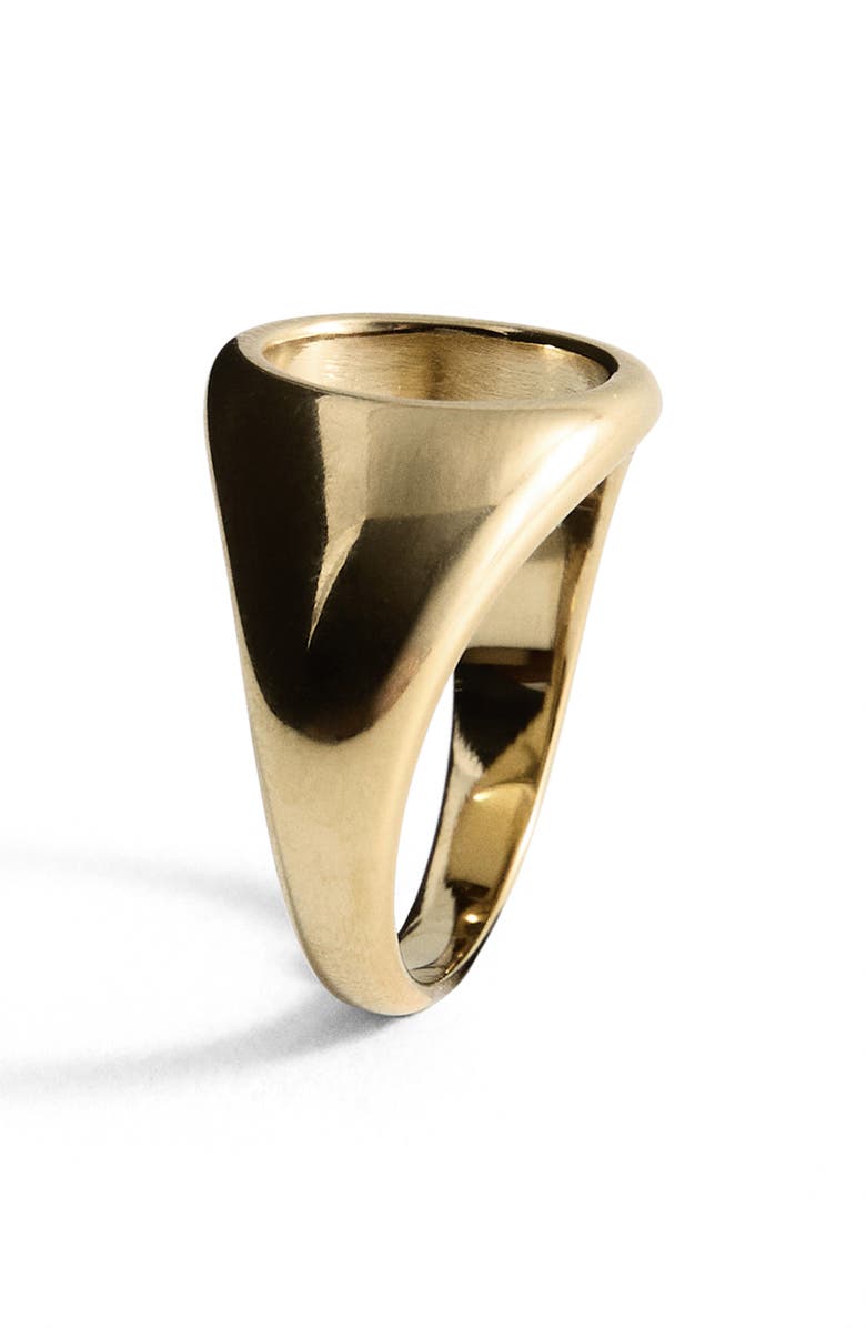 MANGO Cutout Signet Ring, Alternate, color, Gold