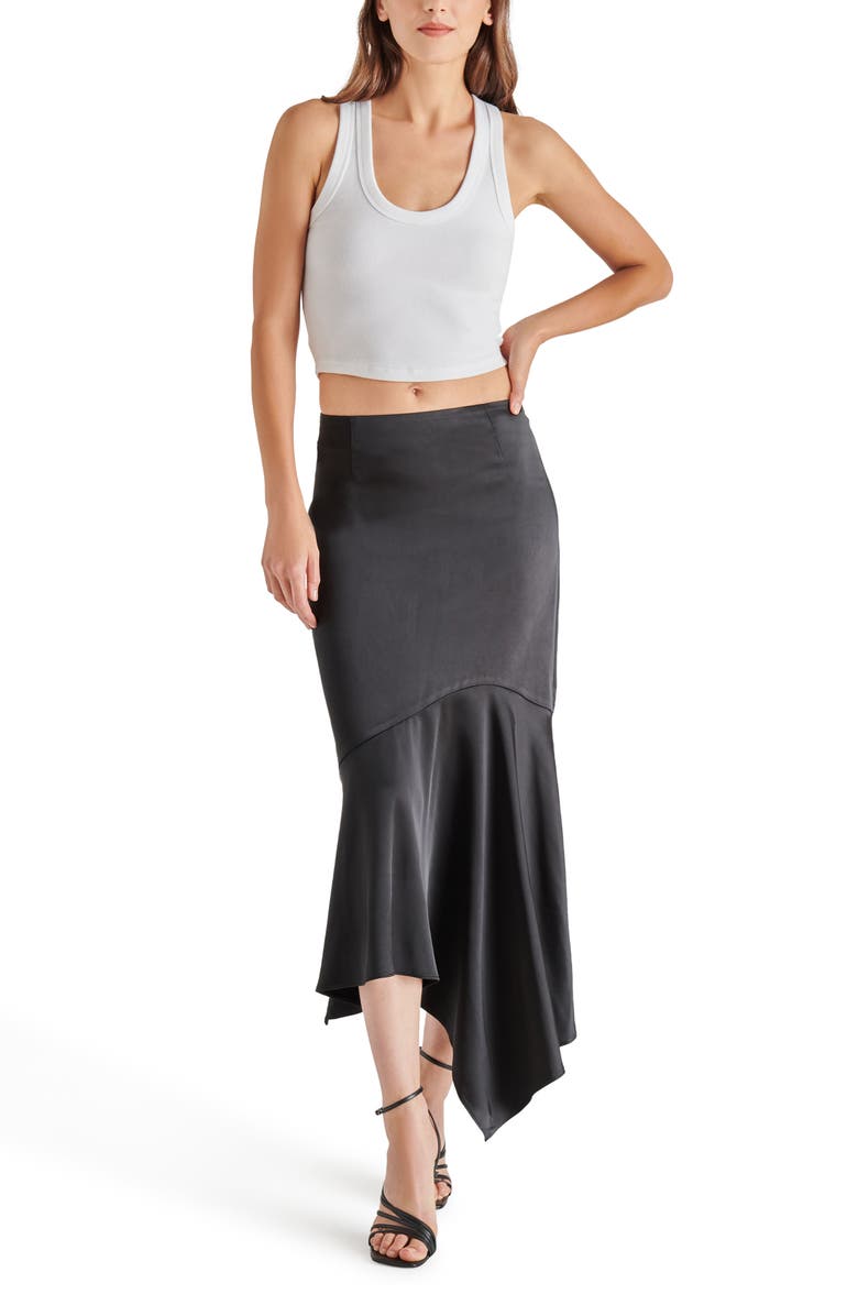 Steve Madden Lucille Asymmetric Satin Skirt, Alternate, color, 