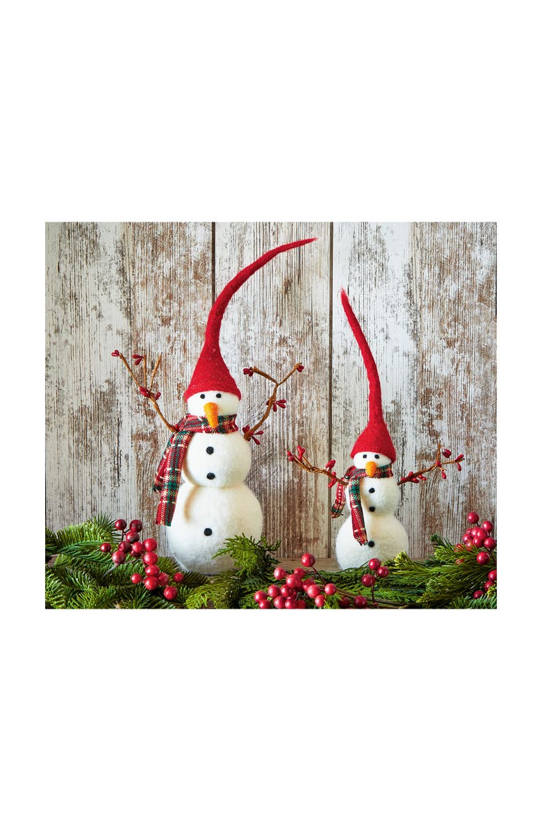 tag Large Multicolor Snowman Figurine with Branch Arms Decorative, Alternate, color, Multicolored