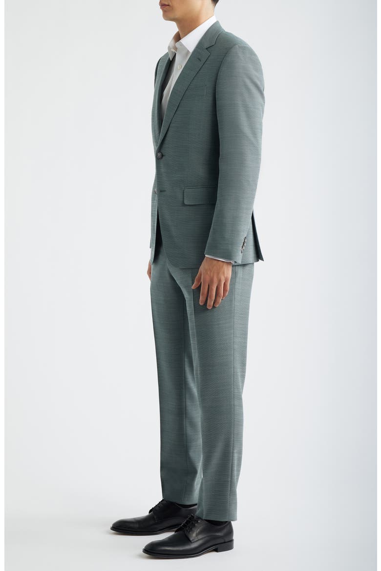 Huge Slim Fit Slub Mélange Suit, Alternate, color, OPEN GREEN