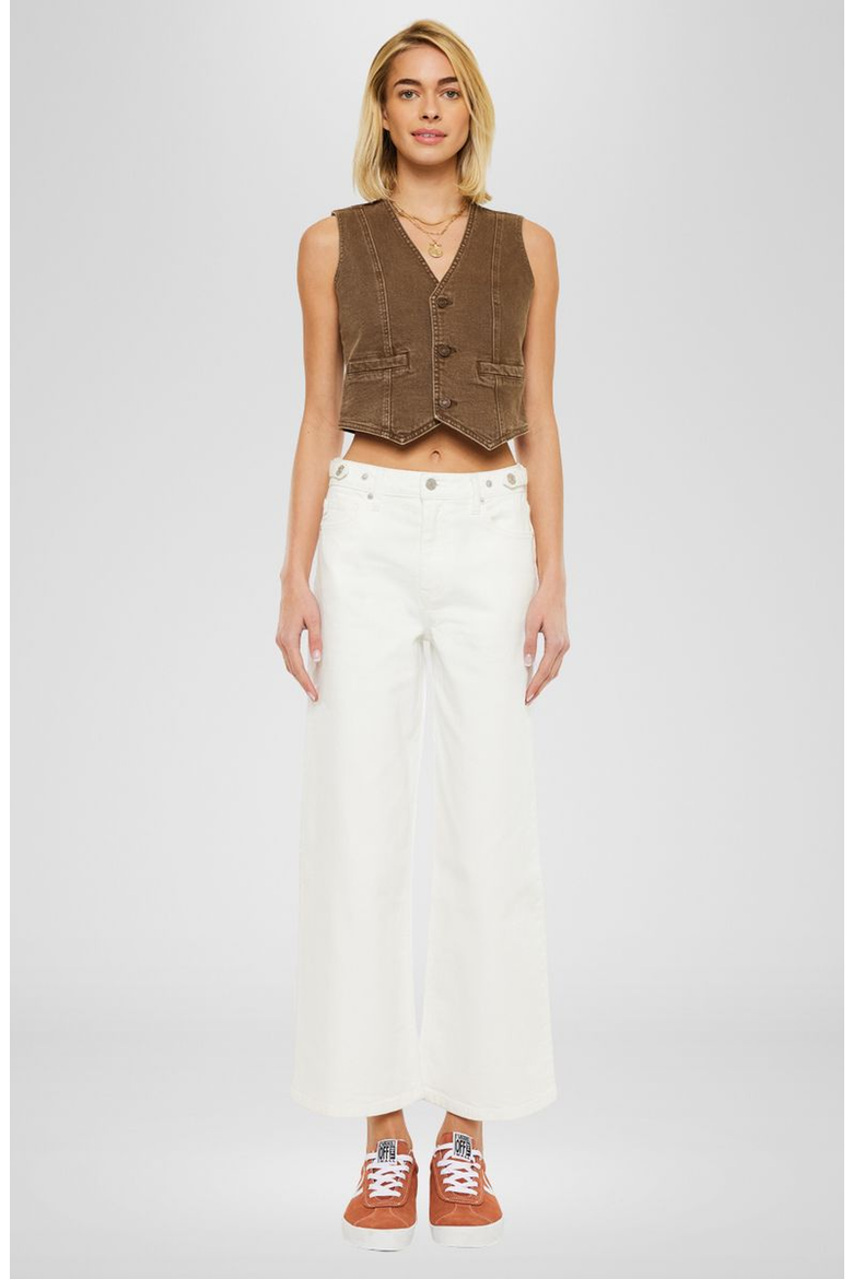 Calla Ultra High Rise Cropped Wide Leg Jeans, Main, color, White