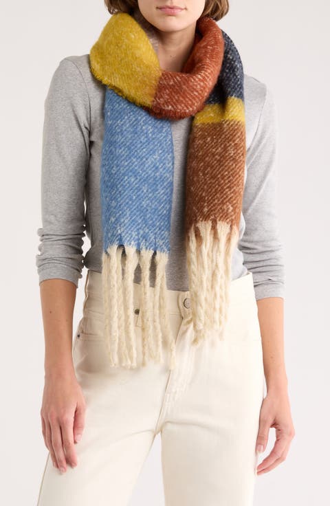 Cozy Stripe Fringe Scarf