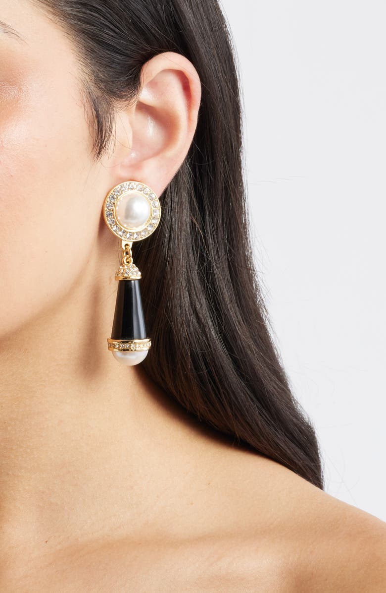 Kenneth Jay Lane Resin Pendant Drop Earrings, Alternate, color, Polished Gold